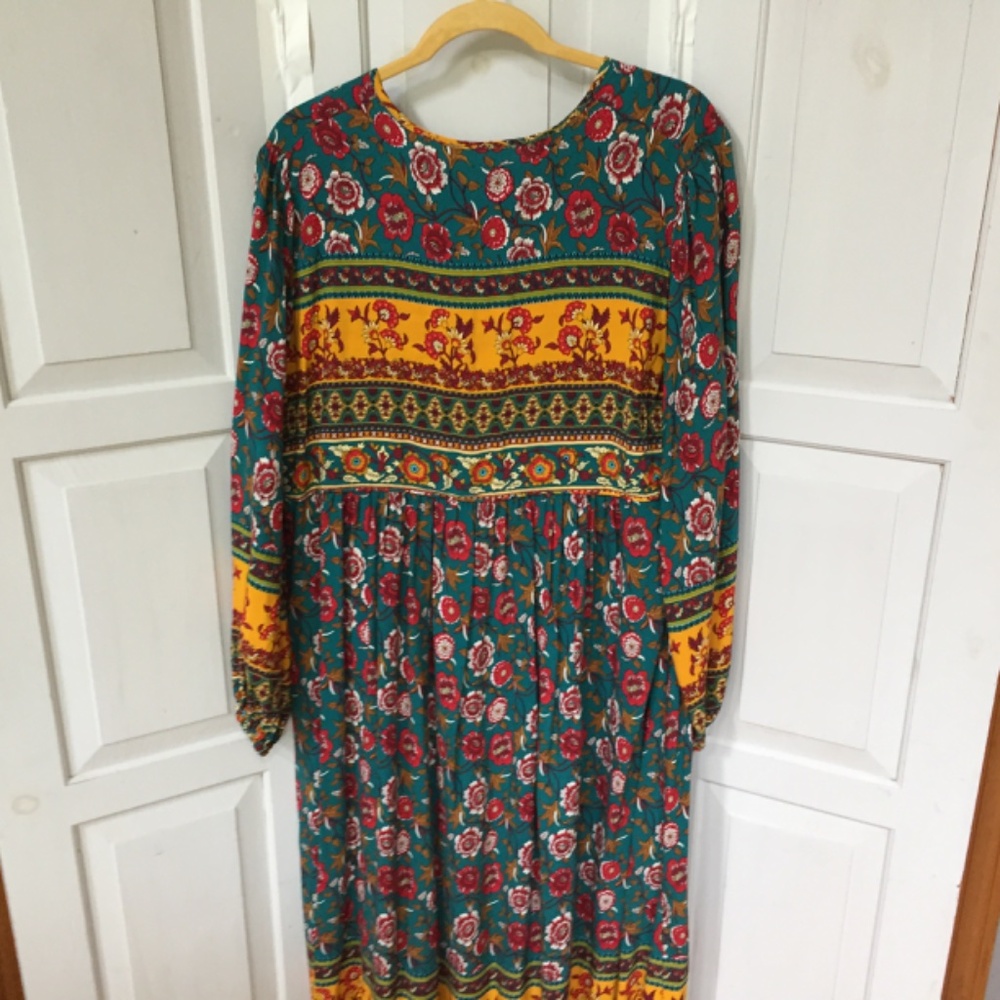 Floral Long Sleeve Dress - Multicolor - Picture 12 of 15